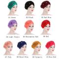 Flower Hijab Turban Head Warmer for Women Diamonds Soild Color Muslim Headscarf Bonnet Inner Hijabs Arab Head Wraps Indian Hat.