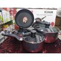 Non Stick 7 Pcs Cookware Set - Black (kiam) Gift And Home Decoration..