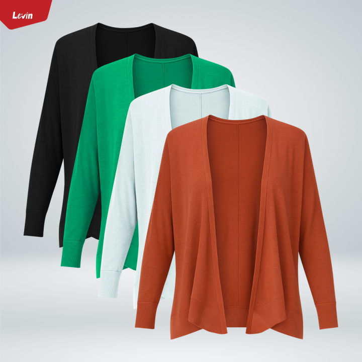 Womens Lightweight Open Front Soft Knit Cardigan From Levin