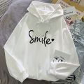 Sweater Hooded Girls' Spring and Autumn New Korean Style Cartoon Printed Student Pullover Top Middle and Big Children's Coat Fashion. 