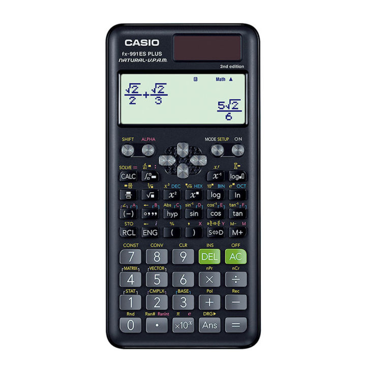 Casio FX-991ES PLUS-2 Scientific Calculator - Solar and Battery Powered-Black