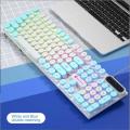 RYRA Gaming Keyboard Retro Punk USB Wired Keyboard RGB Backlit Round 104 Keys Full Keypad For Computer Game E-sports Peripherals. 