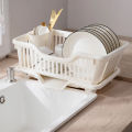 Cutlery Holder with Utensil Holder, Dish Drying Rack Counter Space Saving, Drip Tray over The Sink Dish Rack for Spoons, Chopsticks Plate Forks. 
