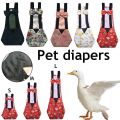 Pet Supplies Duck Diapers Goose Flight Suits Cute Chicken Physiological Pants Washable Nappy With Elastic Band Bowknot Design.