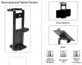 Smartphone & Tablet Holder | Mobile Mount Holder & All Types of Tripods (Width for Smart-Phone 58-90mm | Width for Ipad 110-165mm, Black).