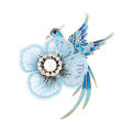 Chinese style cloth flower embroidery bird brooch pearl rhinestone corsage pearl clothing accessories brooch. 