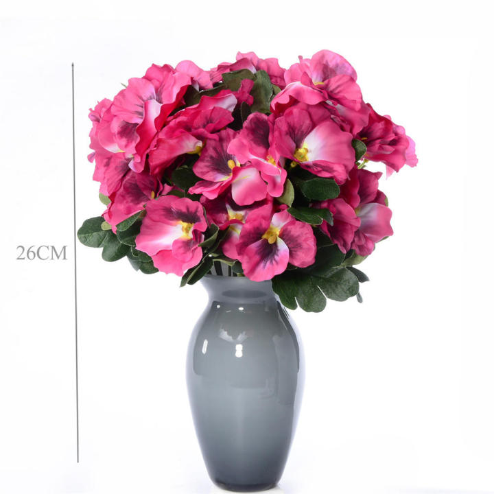 Wedding Garden Deor 10 Heads Stems Artificial silk Flowers Pansy Bunch Home
