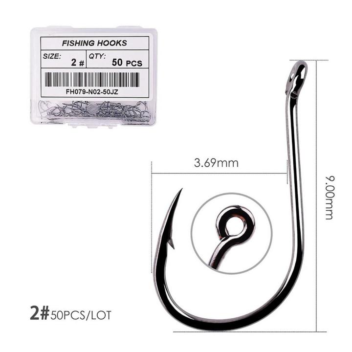 20pcs/50pcs Circle Carp Eyed Fishing Hook 2-22# High Carbon Steel Fishhook With Ring Fishing Tackle Accessories