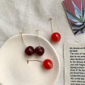 Korean Cute Cherry Fruit Shaped Drop Earrings For Women Sweet Temperament Girls Unusual Earrings Party Jewelry Gifts.