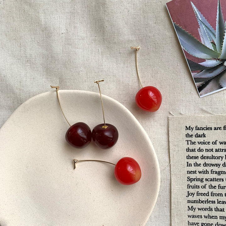 Korean%20Cute%20Cherry%20Fruit%20Shaped%20Drop%20Earrings%20For%20Women%20Sweet%20Temperament%20Girls%20Unusual%20Earrings%20Party%20Jewelry%20Gifts%20-%20Image%204