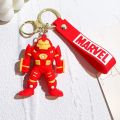 Avengers Superhero Keychains Marvel Iron Man Spiderman Captain America PVC Keyrings Cute Cartoon Anime Doll Pendant Key Holder.