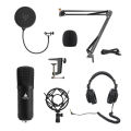 MAONO AU-A04H Vocal Condenser Cardioid USB Microphone Studio Setup With Headphone, Pop Filter And Stand.