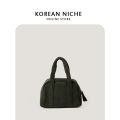 orean ersion retro soft corduroy handbag women's bag 2023 new autumn /winter nhe design commuting bag.