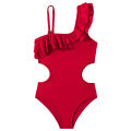 GC Toddler Girls Leotard Swimsuits Ruffle One Shoulder Sleeveless Bathing Suit Hallow Waist Swimsuit For Indoor Outdoor Swimming Summer Bathing. 