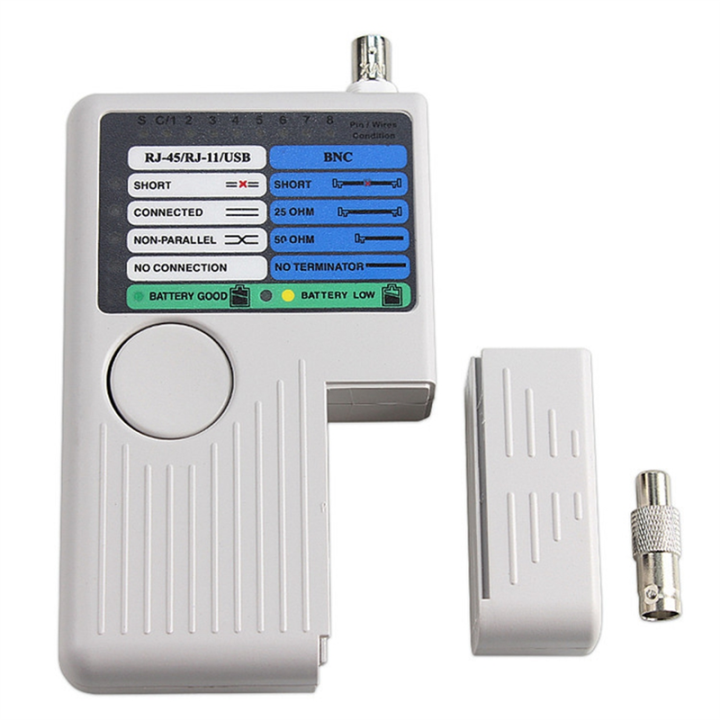 Professional Multi Function 4 in 1 Network Cable Tester RJ45/RJ11/USB/BNC LAN Cable Cat5 Cat6 Wire Tester