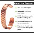 Pure Copper Magnetic Bracelet Men Arthritis Adjustable Magnets Women Cuff Therapy Health Energy Bangles Charm Jewelry. 