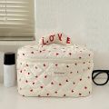 YANZAI Cute Quilting Cotton Makeup Bag Women Zipper Cosmetic Organizer Female Handbag Box Cloth Portable Toiletry Case for Girls. 