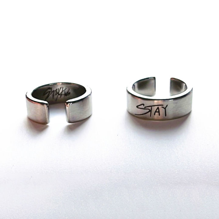 Letter Stray Concert Ring Open Ring For Women Men Fashion Stainless Steel Tail Ring Party Jewelry Gift Accessories