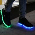 LED Shoes Luminous Shoes Men's Shoes USB Rechargeable Flash Shoes Amazon Breathable Low Top Shoes Light Shoes Small White Shoes Women's Shoes. 