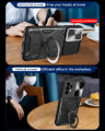 xprmy for Samsung Galaxy A23 5G Dual Layer Phone Case with Slide Camera Cover and Metal Hidden Bracket.