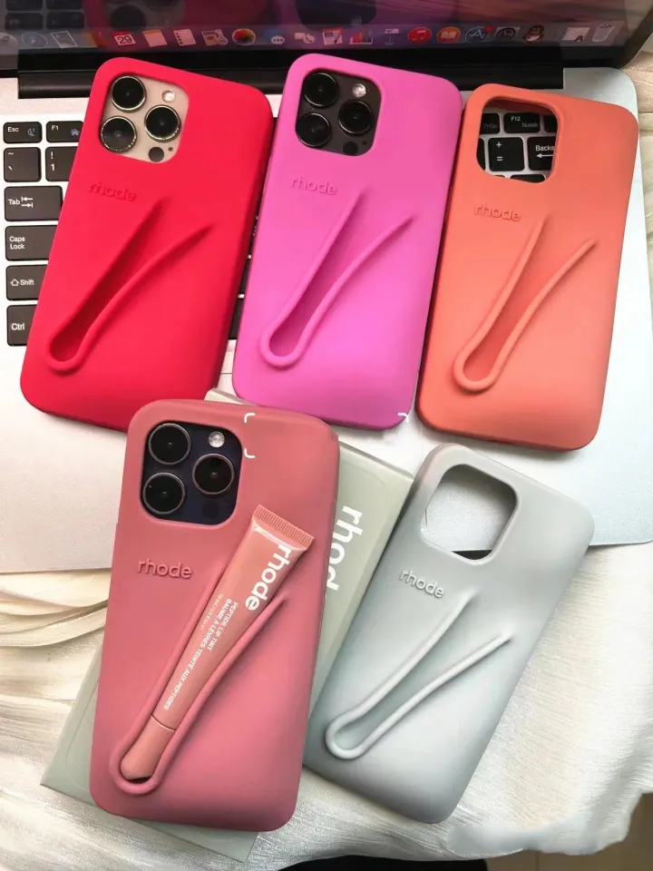 Minimalist Solid Color Rhode Soft Silicone Case For iPhone 15 14 PIus 11 13  12 Pro Max Can Be Installed With Lipstick Back Cover | Daraz.com.bd