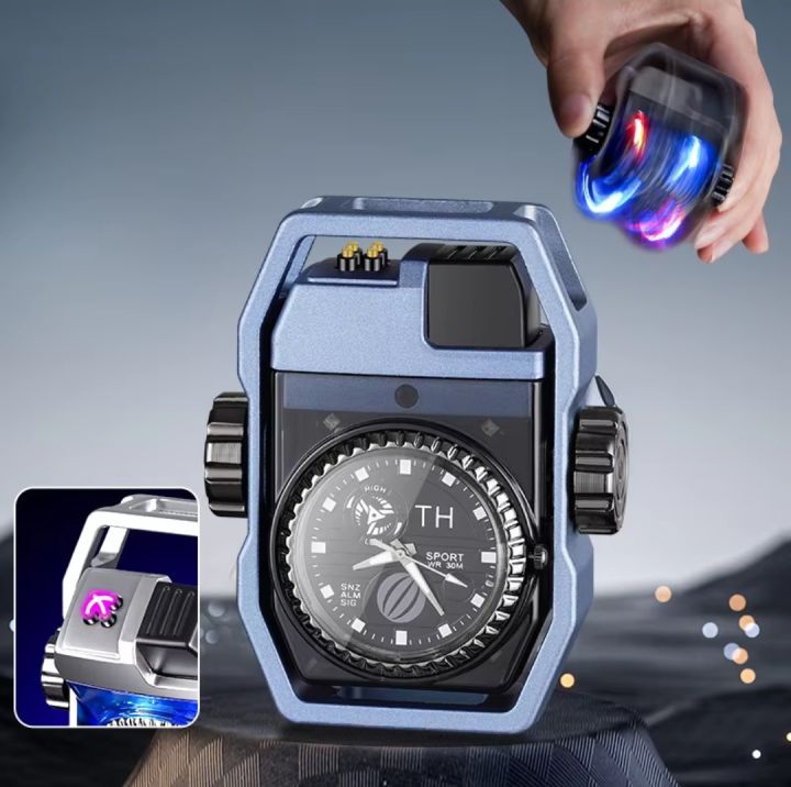 Metal%20True%20Watch%20Double%20Arc%20Pulse%20W!ndproof%20Charging%20L!ghter%20Cool%20LED%20Colored%20Light%20Fashionable%20USB%20Charging%20L!ghters%20-%20Image%202