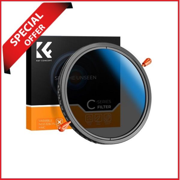 K&F Concept KF01.2602 77mm 2 in 1 ND2-ND32 Variable Neutral Density VND+CPL Filter