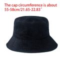 Winter Warm Corduroy Velvet Bucket Hat Ribbed Solid Color Fisherman Cap.