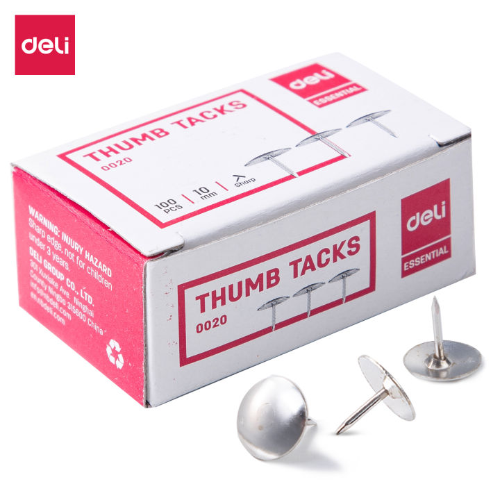 Deli E0020 Thumb Tacks - 100pcs Box