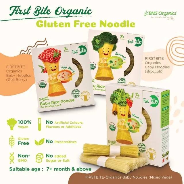 FIRST BITE Organic Baby Millet Gluten Free Noodle 180g Broccoli - Main Image