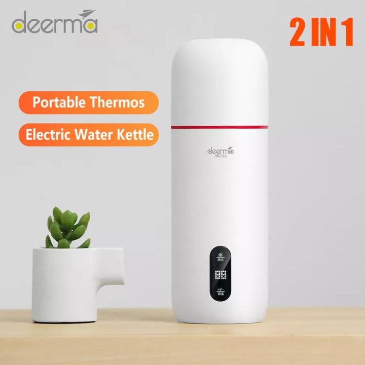 Xiaomi_Deerma 350ML Travel Boilers Mugs Thermal Stainless Steel Display Smart Touch Thermos Cup Electric Kettle