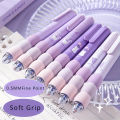 4PCS/Set Press Erasable Pen - Purple | 0.5mm Black Ink Gel Pen | School Office Writing Supplies.