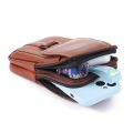 Men's Messenger Bag Cowhide Leather Bag Male Mobile Phone Pouch Pocket Small Wallet Travel Waist Bag Multi-Pockets Chest Bag New.