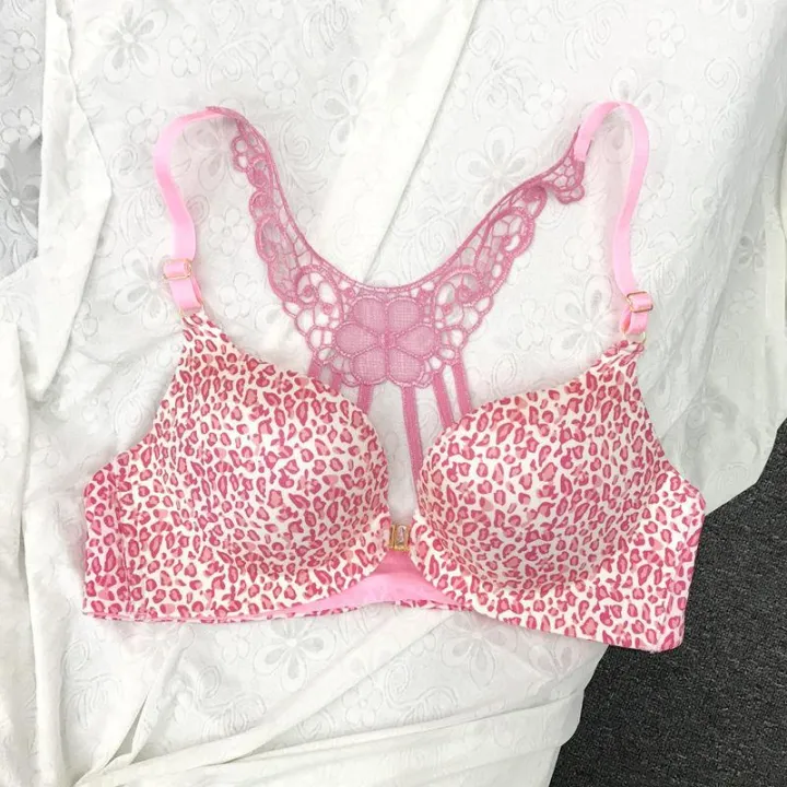 4%20Colors%20Sexy%20Lace%20Women%20Front%20Closure%20Bra%20Seamless%20Beautiful%20back%20Leopard%20Print%20Youth%20Girl%20Push%20Up%20Lingerie%20Comfort%20Wireless%20Youth%20Bralette%20Underwear%20-%20Image%204