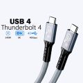 UGOURD USB4 Cable 40Gbps 240W Thunderbolt 4 Type C Fast Charging Cable Thunderbolt3 USB C to C Data Transfer Cable For eGPU 2m.