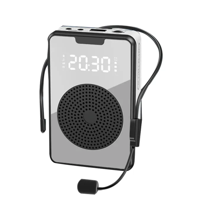 Wireless Voice Amplifier Bluetooth Microphone Speaker with Microphone Headset,For Tour Guide-Black
