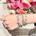 Brilliant Galaxy LOVE Alphabet Gemstone Bracelet Designer LULU 18K gold-plated zirconia geometric bracelet. 