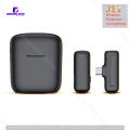 J11 Wireless Lavalier Microphone with Charging Case, Lapel Microphone, Clip On Mic for iPhone Android - Microphone- black. 
