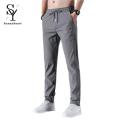 Sunnyheart Men Trousers Mid Waist Lace-up Mid Rise Working Pants. 