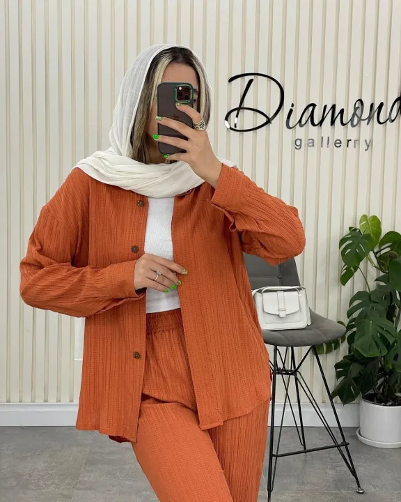 Woman%E2%80%99s%20Fashionable%20%20Sleeve%20Tunic%20Trousers%20Set%20-%20Pomegranate%20Flower%20Casual%20Home%20Wear%20Beach%20Sun%20Protection%20Shirt%20Set%20Breathable%20Women%20Suit%20Clothing%20-%20Image%208