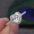 Diamond Cut Zirconia Heart Shape Ring. 