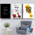 3 Piece PVC Wall Poster Set for Home and Office Decoration, 6 x 8 Inch Easy Install Elegant Design. 