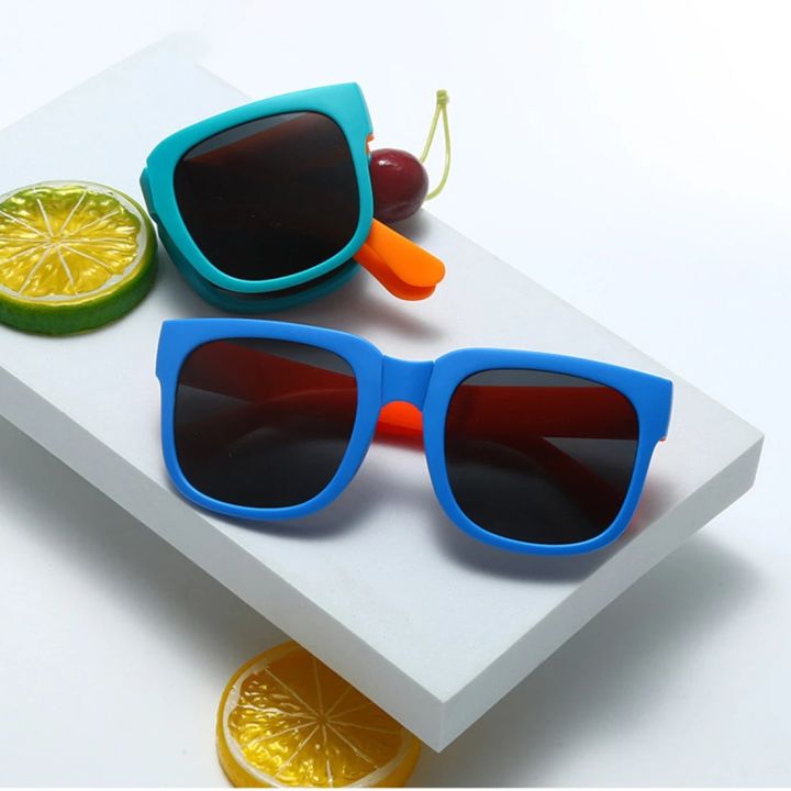 Colorful Kids Folding Sunglasses Outdoor Kids Sunglasses Boy Girls Brand Design Square Glasses Children Eyewear Protection UV400