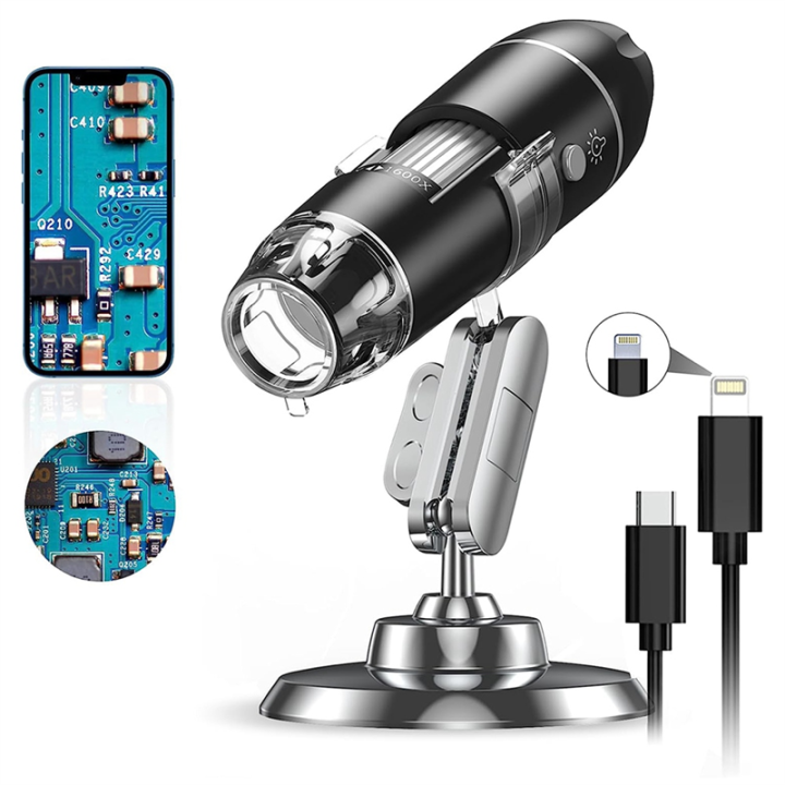 thumbnail image 2 of 50-1000X 8LED Mini USB Digital Microscope Zoom Endoscope Magnifier With Adjustable Stand True 1.3MP HD Video Camera | Online 2 of 13