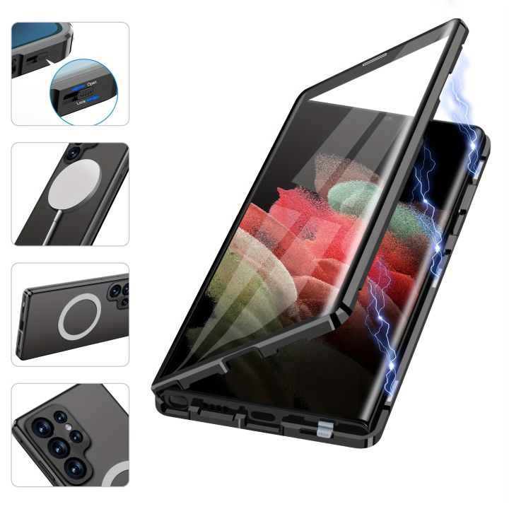 Protective Case For Samsung S22 Ultra/S23 Ultra, Full Body 360 Protector Cover Front Back Phone Case,with Lens Protection And Screen Protection,with Magnetic And Support Wireless Charging