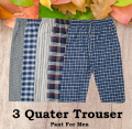 Three Quarter Trouser Pant For Men Multicolor Random Design - 1 Piece. 