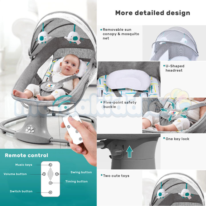 Deluxe%20Multi-Functional%20Remote%20Control%20Bassinet%20New%20born%20to%20Toddlers%20Bouncer%20with%20Vibration%20Rattles%20-%2018%20kg%20-%20Image%205