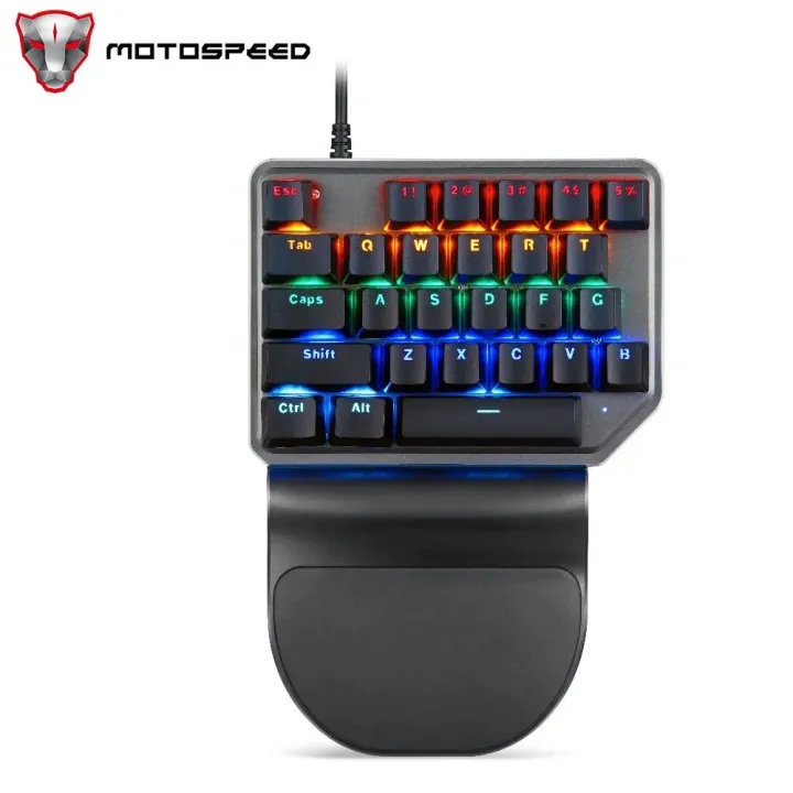 Motospeed K27 Gaming Mechanical Keyboard 27 Key Wired LED Backlight Single Handed Numpad Computer Keypad Red Switch For Laptop
