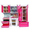 Modern Kitchen Toy Set Battery Operated Play Set with Refrigerator, Accessories, Fruits, Music and Lights, Pretend Play Toy (18X12 Inches).