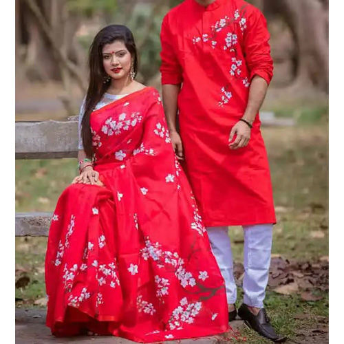 New%20Exclusive%20Designer%20Half%20Silk%20Share%20And%20Dhupiyan%20Panjabi%20For%20Combo%20Couple%20Dress%20-%20Image%202